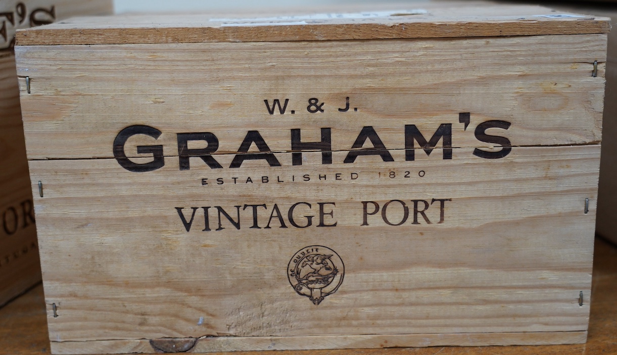 A sealed case of six bottles of Grahams 1997 Vintage Port. Condition - good